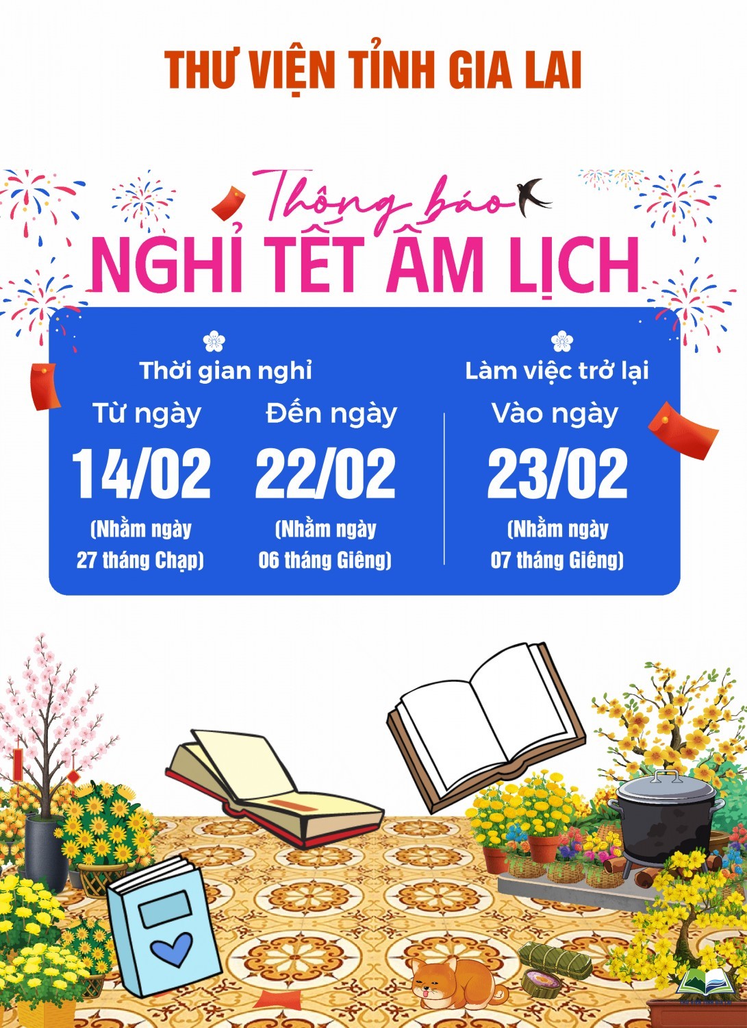 Thông báo nghỉ tết Nguyên đán Bính Ngọ 2026